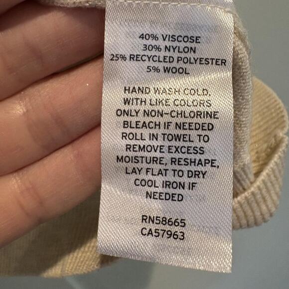 Treasure & Bond Womens Small Beige Funnel Neck Sweater Soft Knit Cozy - Picture 8 of 9